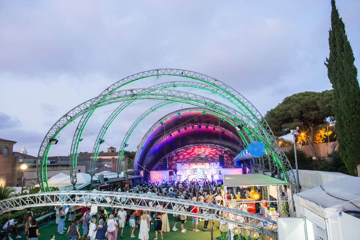 Musical stage with lights and people